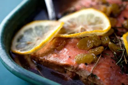 Almost Aunt Sandy’s Sweet and Sour Salmon